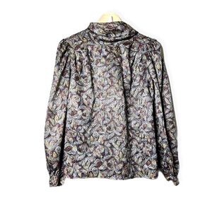 Eva Laurel New York Tie Neck Satin Button Back Blouse